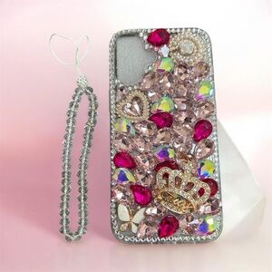 Juicy iPhone 16 Plus Glitter Bling Case, Cute Luxury 3D Sparkle Crown